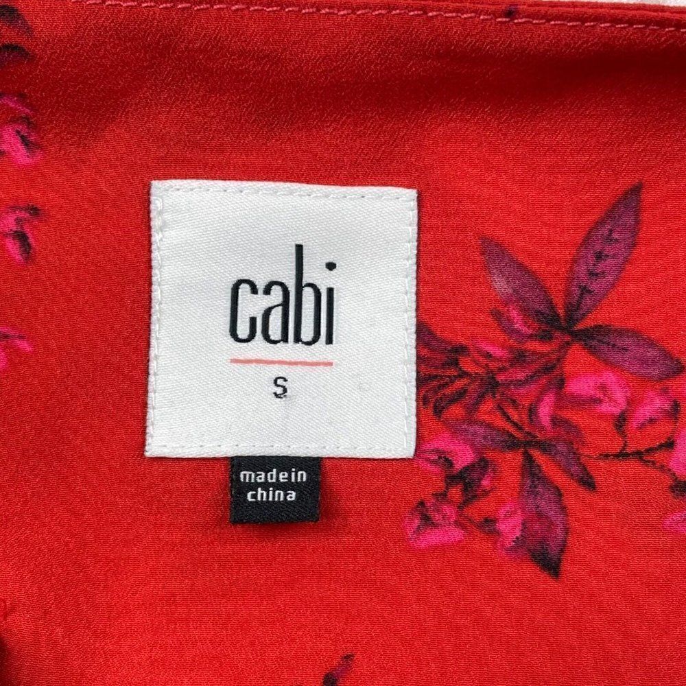 Cabi Red Floral Sprig Sleeveless Blouse Top - Picture 4 of 8